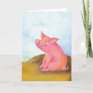 Piggy Pinkles/leere Gruß-Karte Karte