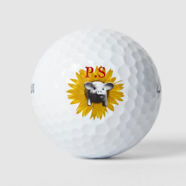 Piggy Sunflower Golfball (Vorderseite)