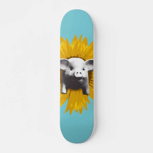 Piggy Sunflower Skateboard (Vorne)