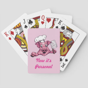Piggy The Hamicide Maniac Koch Pig Funny Art Spielkarten