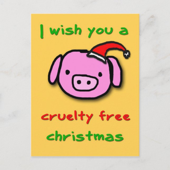 Piggy xmas feiertagspostkarte (Vorderseite)