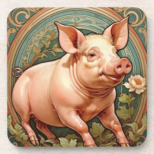 Piglet Coaster Getränkeuntersetzer (Vorderseite)