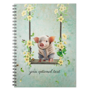 Piglet Swinging Blume Vine Notebook Notizblock