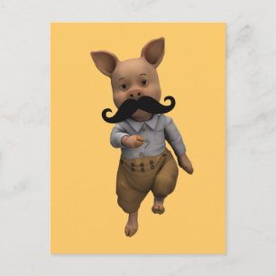 Pigment mit Mustache Postkarte