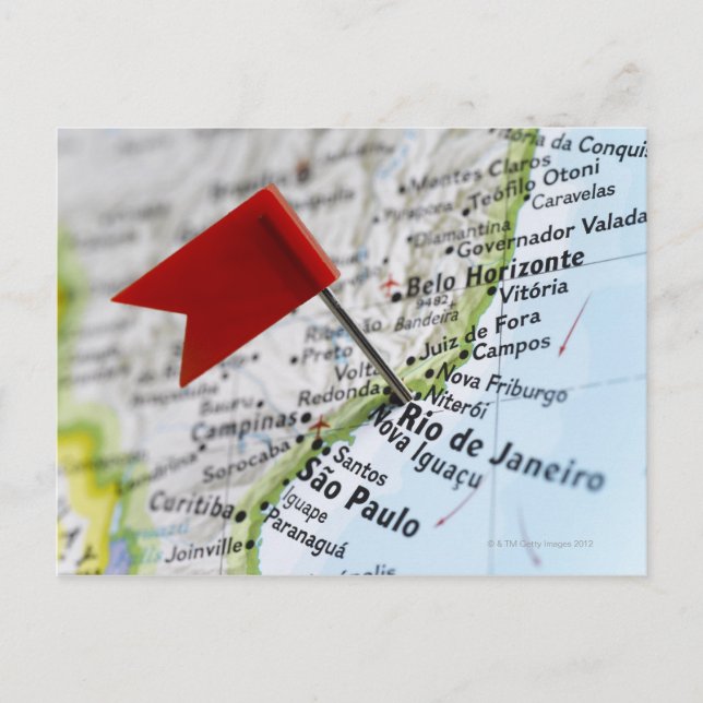 Pignon de carte placé à Rio de Janeiro, Brésil sur (Devant)