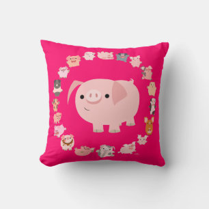 Pigs en caricature Mandala Coussin Coque