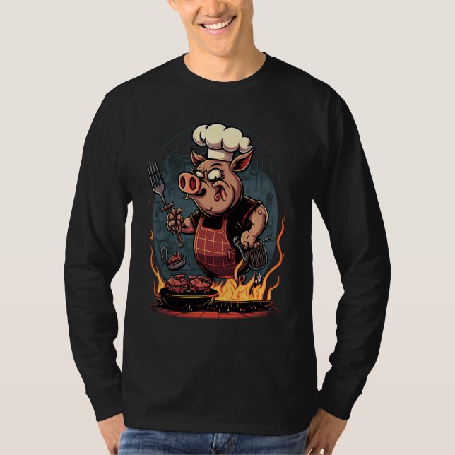 Pig's Meat   Pig Grilling Steak T-Shirt (Vorderseite)