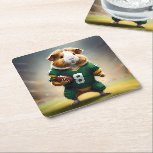 Pigskin Prodigy: Die Guinea Pig Quarterback, Rechteckiger Pappuntersetzer