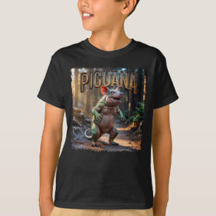 Piguana Fotografisch Combo Kreatur Witzig T-Shirt