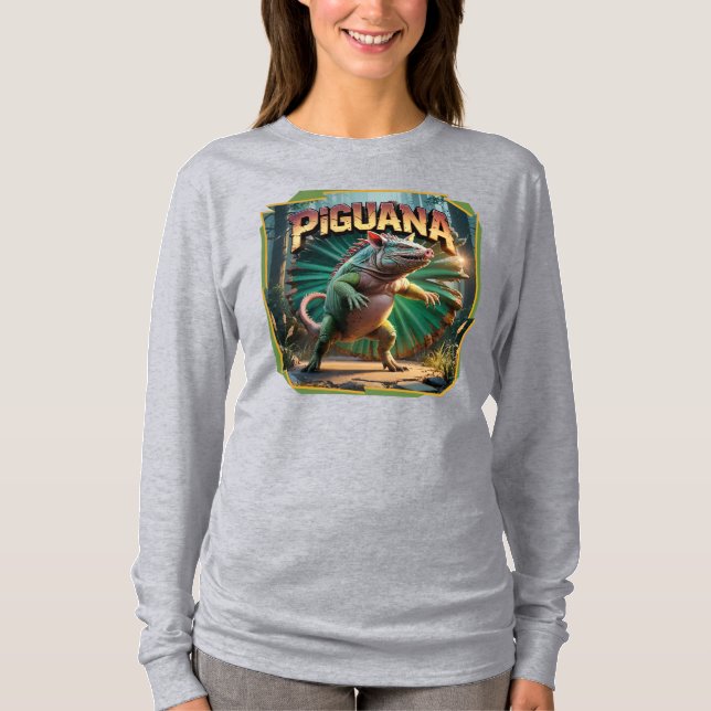 Piguana Illustration Combo Creature Funny T-Shirt (Vorderseite)