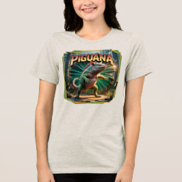 Piguana Illustration Combo Creature Funny Tri-Blend Shirt