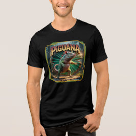 Piguana Illustration Combo Creature Funny Tri-Blend Shirt