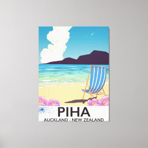 Piha Neuseeland Vintage-Reiseposter Leinwanddruck
