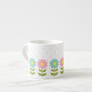 Piink und blaue Frühlings-Blumen Espressotasse