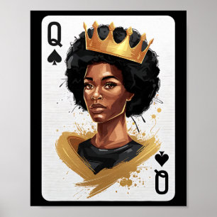 Pik Dame Pokerkarte Afroamerikanische Black Histor Poster