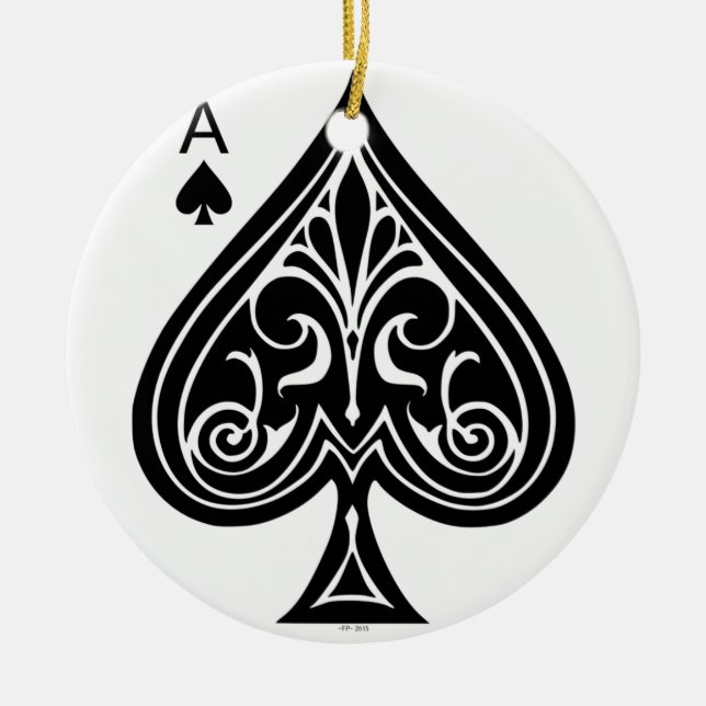 Pik, Spielkarte, Poker, Blackjack Keramik Ornament (Vorne)
