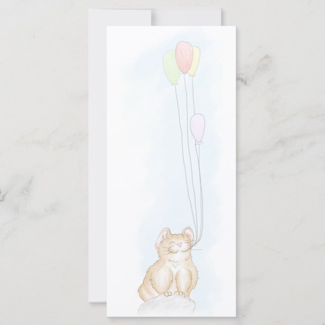 Pika-Flachkarte zum Geburtstag (Vorderseite)