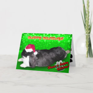 Pika Holiday Weihnachtsmannmütze - Kaninchenschein Feiertagskarte