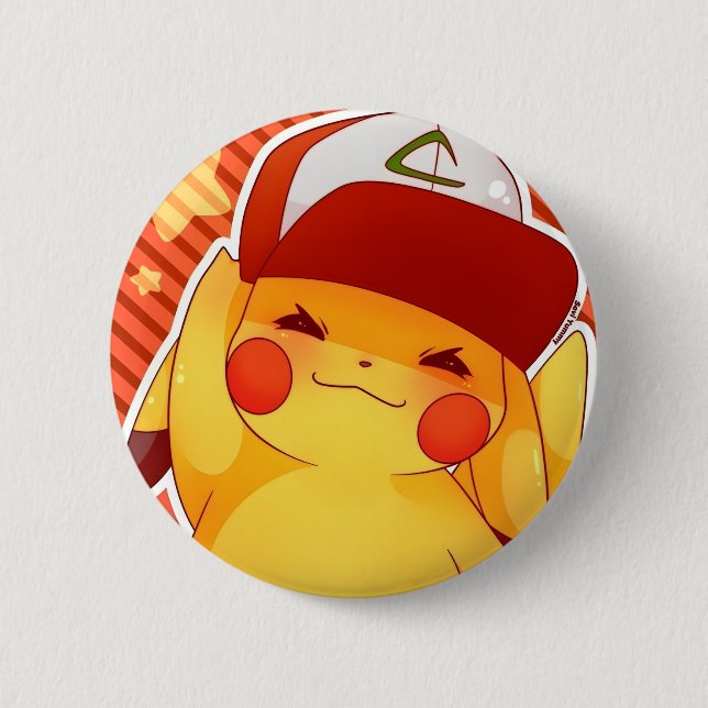 Pikachu-Trainerkappe  Button (Vorderseite)