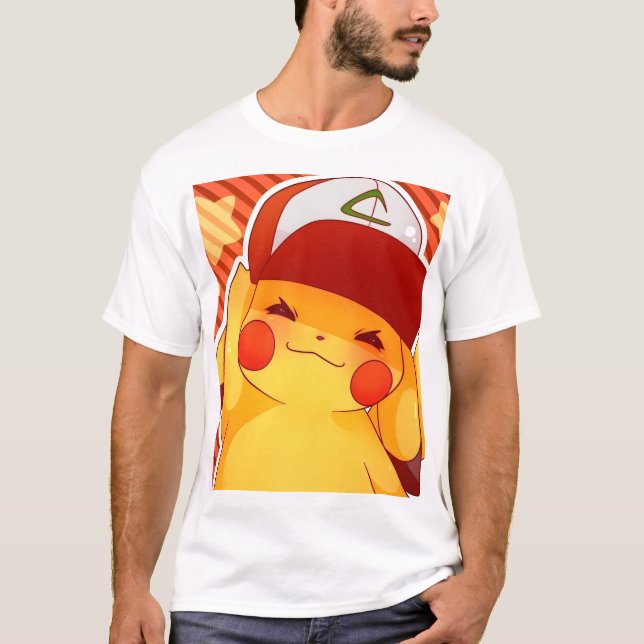 Pikachu-Trainerkappe  T-Shirt (Vorderseite)
