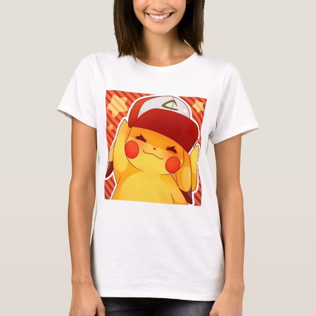 Pikachu-Trainerkappe T-Shirt (Vorderseite)