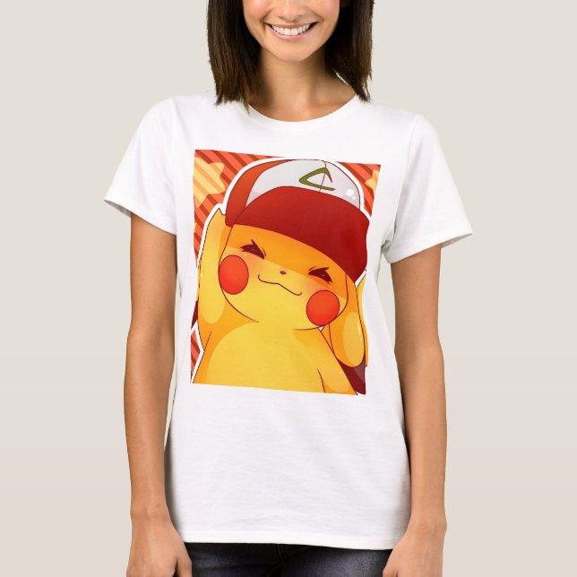 Pikachu-Trainerkappe  T-Shirt (Vorderseite)