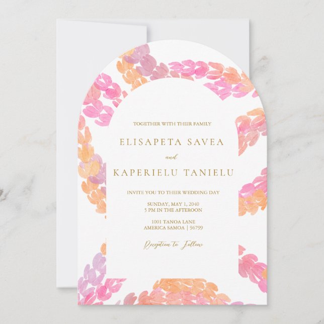 Pikake Wedding Einladung (Vorderseite)