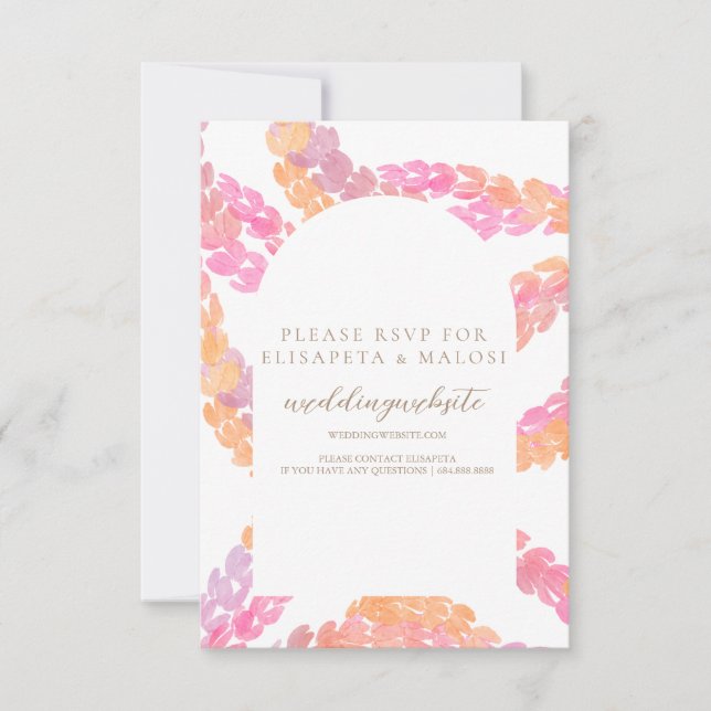 Pikake Wedding RSVP Karte (Vorderseite)