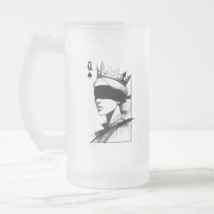 Pikdame (Stil 1) Fine Art Zeichnung Mattglas Bierglas