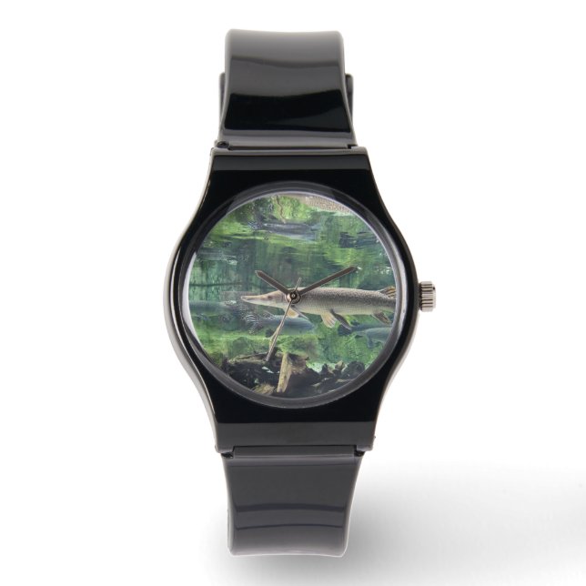 Pike Fish Clear Water Armbanduhr (Vorderseite)