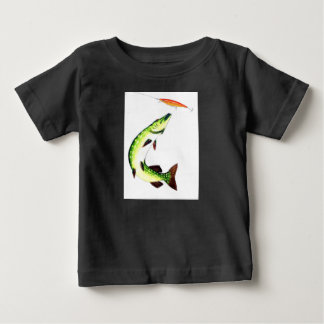Pike fishing and fly fishing baby t-shirt
