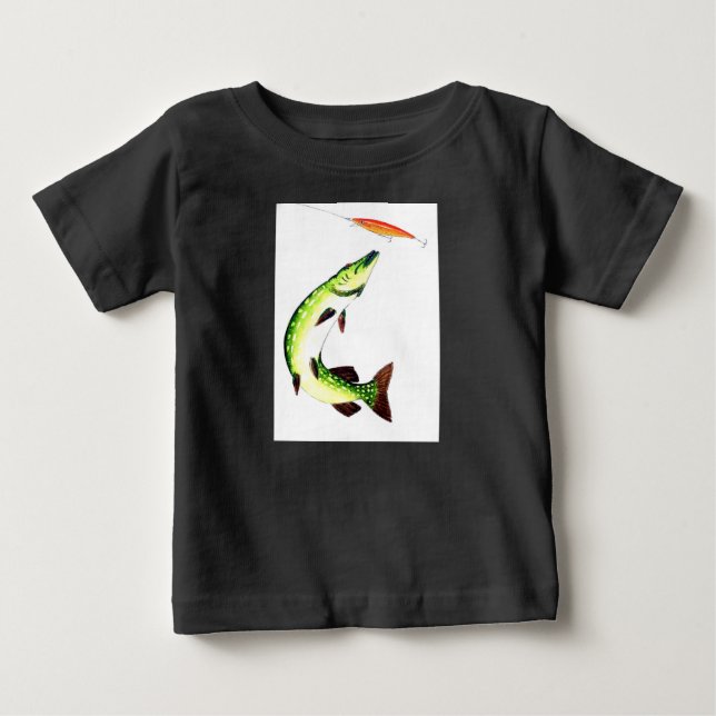 Pike fishing and fly fishing baby t-shirt (Vorderseite)