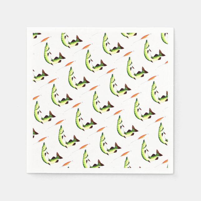 Pike fishing and fly fishing serviette (Vorderseite)