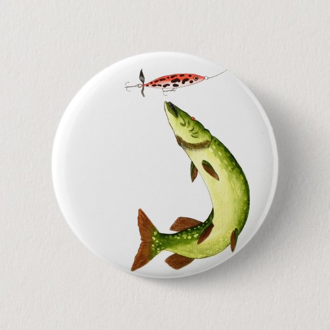 Pike Fishing Button (Vorderseite)