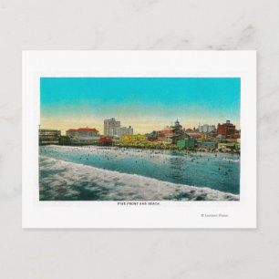 Pike Front and Long Beach, Kalifornien Postkarte