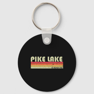Pike Lake Wisconsin Lustiges Angeln Camping Sommer Schlüsselanhänger