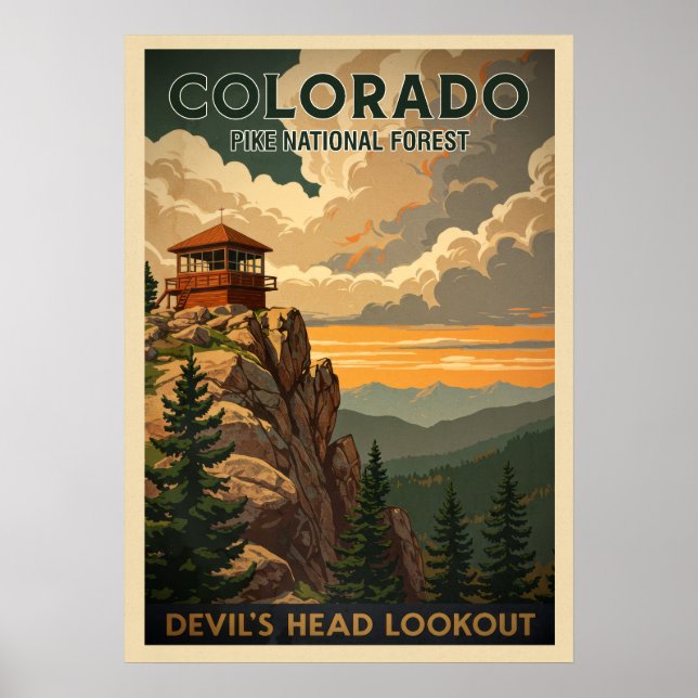 Pike National Forest - Devil's Head Outlook V01 Poster (Vorne)