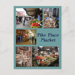 Pike Place Klebemasse Postkarte