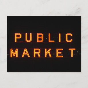 Pike Place Market bei Nacht Postkarte