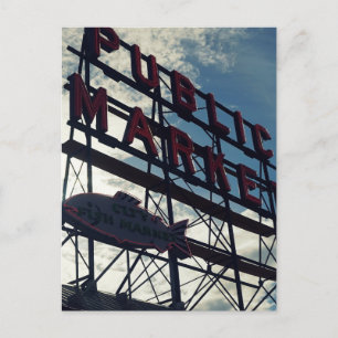 Pike Place Market in Seattle Postkarte
