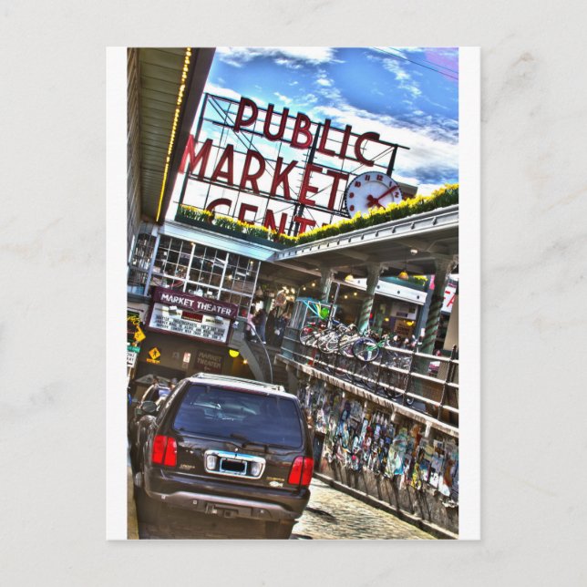 Pike Place Market Postkarte (Vorderseite)