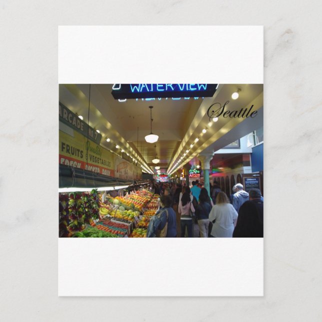 Pike Place Market Postkarte (Vorderseite)