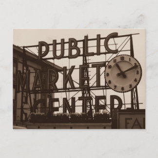 Pike Place Market, Seattle Postcard, Vintager Stil Postkarte