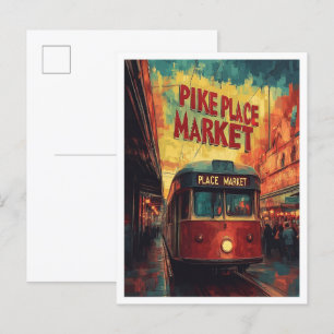 Pike Place Market Seattle Washington USA Travel Postkarte