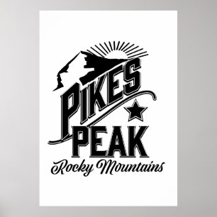 Pikes Berggipfel Vintage Kunst Poster