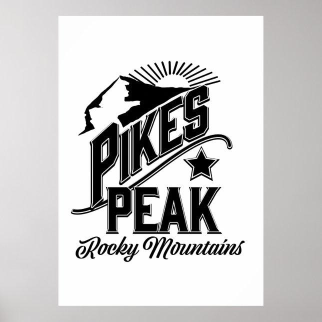 Pikes Berggipfel Vintage Kunst Poster (Vorne)