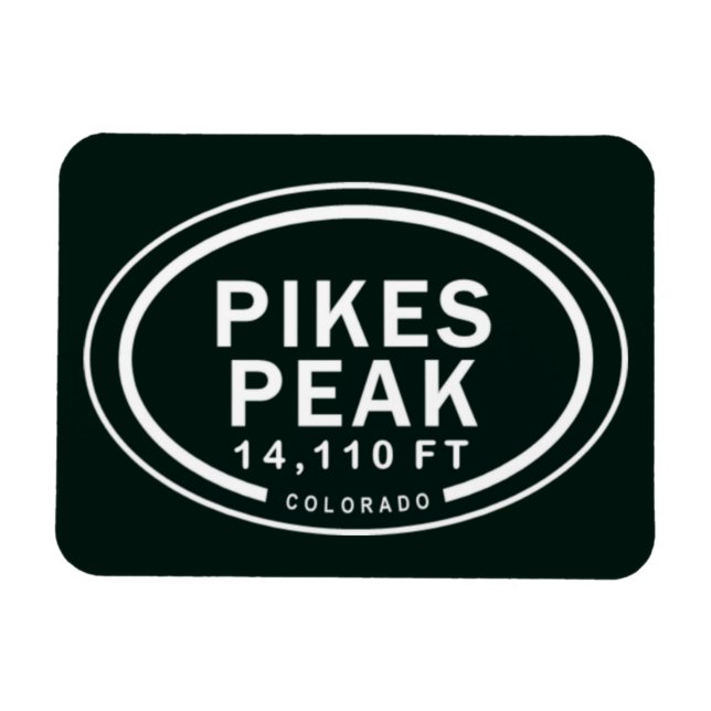 Pikes Peak 14.110 FT Colorado Rocky Mountain Magnet (Horizontal)