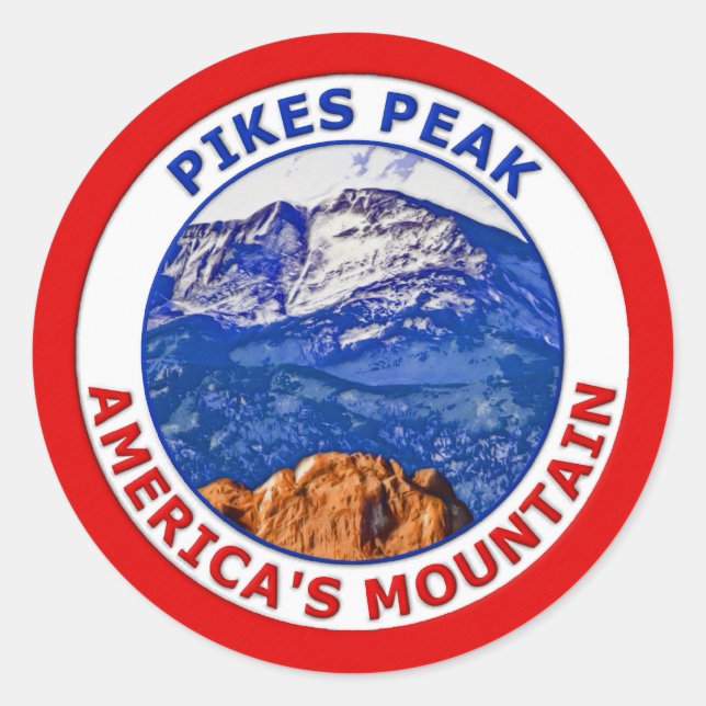 Pikes Peak America's Mountain Runder Aufkleber (Vorderseite)