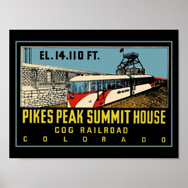 Pikes Peak COG Eisenbahn Poster (Vorne)