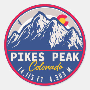 Pikes Peak Colorado Camping Lugano Gestern und Heu Runder Aufkleber